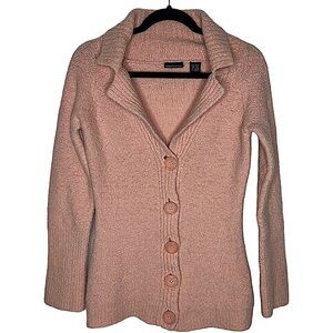 VICTORIA'S SECRET MODA International Pink Knit Button Up Cardigan Sweater